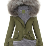 Gevoerde Winterjas met Faux Fur Capuchon