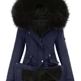 Gevoerde Winterjas met Faux Fur Capuchon