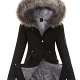 Gevoerde Winterjas met Faux Fur Capuchon
