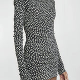 Zwart Witte Bodycon Mini Jurk
