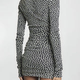 Zwart Witte Bodycon Mini Jurk
