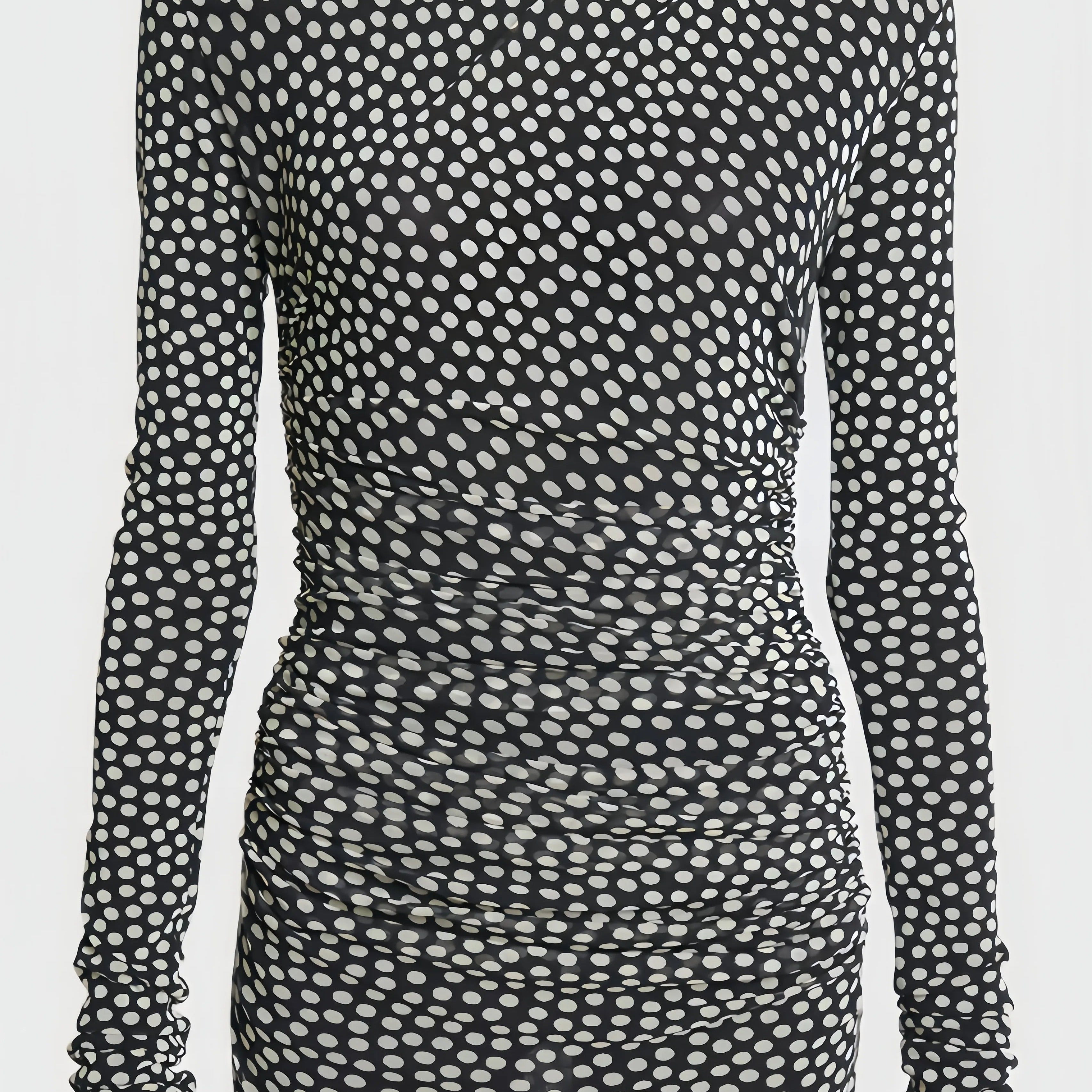 Zwart Witte Bodycon Mini Jurk