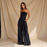 Dames Jumpsuit met Wijde Pijpen en Bandeauhals