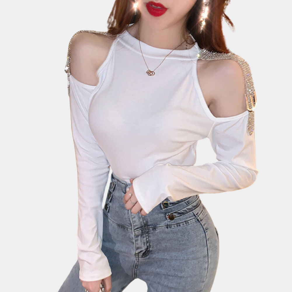 CELINA – Luxe zomers schouderoverhemd voor dames, met elegante pasvorm en lichtgewicht stof perfect voor warme dagen.