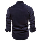 Casual Heren Overhemd Met Borstzakken En Slim Fit
