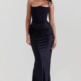 Straploze Maxi Jurk met Gedrapeerde Taille