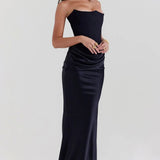 Straploze Maxi Jurk met Gedrapeerde Taille