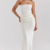 Straploze Maxi Jurk met Gedrapeerde Taille