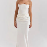 Straploze Maxi Jurk met Gedrapeerde Taille