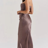 Straploze Maxi Jurk met Gedrapeerde Taille