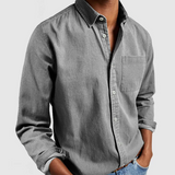 Heren Casual Overhemd Met Borstzak En Comfort Fit