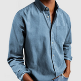 Heren Casual Overhemd Met Borstzak En Comfort Fit