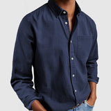 Heren Casual Overhemd Met Borstzak En Comfort Fit