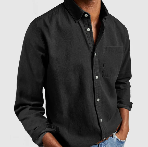 Heren Casual Overhemd Met Borstzak En Comfort Fit