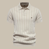 Heren Polo Met Verticale Structuur En Slim Fit