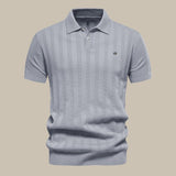 Heren Polo Met Verticale Structuur En Slim Fit