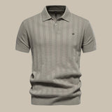Heren Polo Met Verticale Structuur En Slim Fit