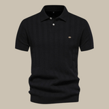 Heren Polo Met Verticale Structuur En Slim Fit