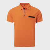 Heren Polo Shirt met Subtiel Patroon en Korte Mouwen