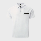 Heren Polo Shirt met Subtiel Patroon en Korte Mouwen