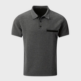 Heren Polo Shirt met Subtiel Patroon en Korte Mouwen