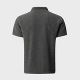 Heren Polo Shirt met Subtiel Patroon en Korte Mouwen