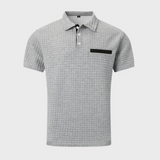 Heren Polo Shirt met Subtiel Patroon en Korte Mouwen