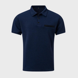 Heren Polo Shirt met Subtiel Patroon en Korte Mouwen