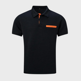 Heren Polo Shirt met Subtiel Patroon en Korte Mouwen