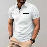 Heren Polo Shirt met Subtiel Patroon en Korte Mouwen