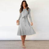 Elegante Midi Jurk met Taillekoord