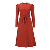 Elegante Midi Jurk met Taillekoord