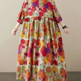 Oversized Maxi Jurk met Abstracte Print
