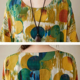 Oversized Maxi Jurk met Abstracte Print