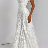 Dames Strapless Kant Maxi Jurk