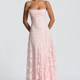 Dames Strapless Kant Maxi Jurk