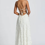 Dames Strapless Kant Maxi Jurk