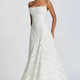 Dames Strapless Kant Maxi Jurk