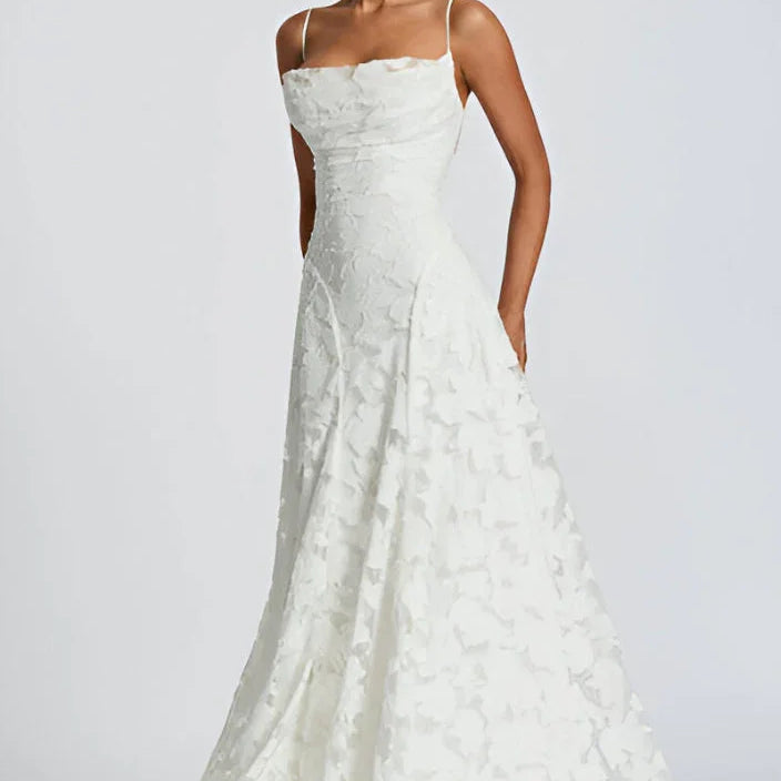 Dames Strapless Kant Maxi Jurk