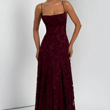 Dames Strapless Kant Maxi Jurk