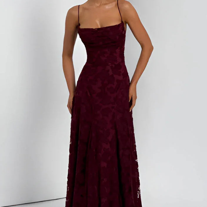 Dames Strapless Kant Maxi Jurk