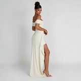 Dames Off-Shoulder Maxi Jurk met Split