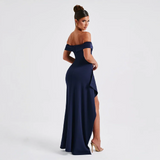Dames Off-Shoulder Maxi Jurk met Split