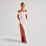 Dames Off-Shoulder Maxi Jurk met Split