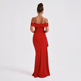 Dames Off-Shoulder Maxi Jurk met Split