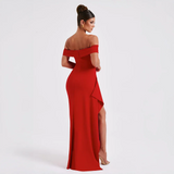 Dames Off-Shoulder Maxi Jurk met Split