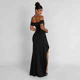 Dames Off-Shoulder Maxi Jurk met Split