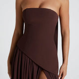Dames Strapless Maxi Jurk met Split