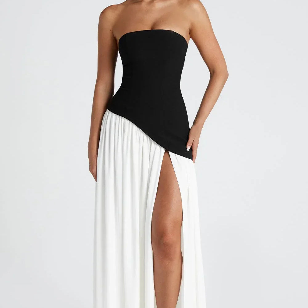 Dames Strapless Maxi Jurk met Split