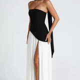 Dames Strapless Maxi Jurk met Split